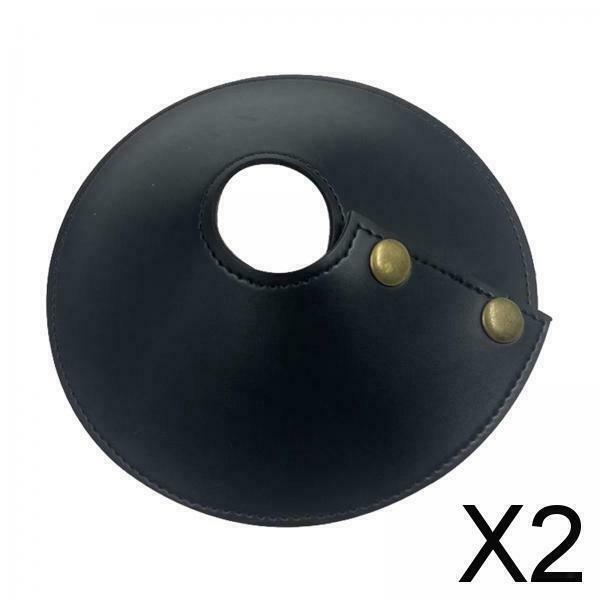 2X Camping Leather Lampshade Replacement Thickened Cover Dust-proof Black