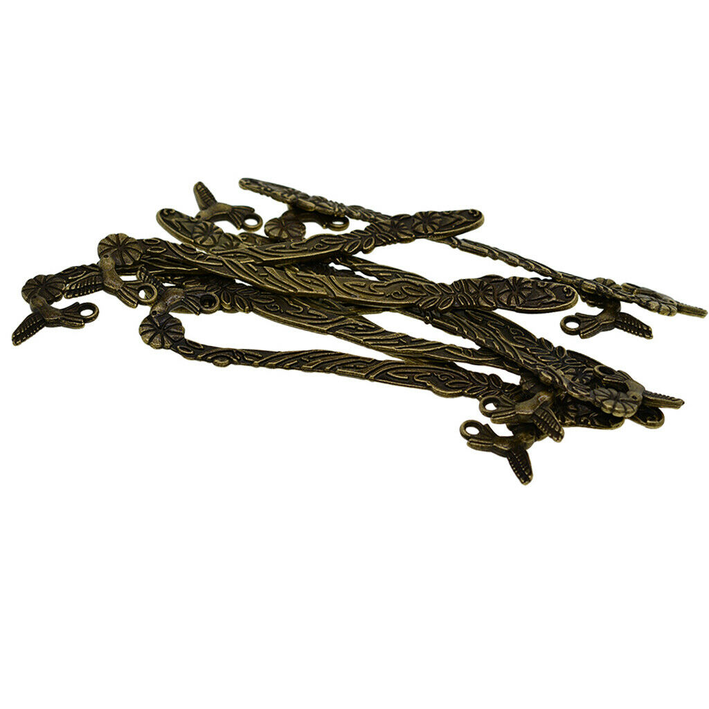 10 Pieces Retro Style Beading Flat Bookmarks With Loop Jewelry Bronze