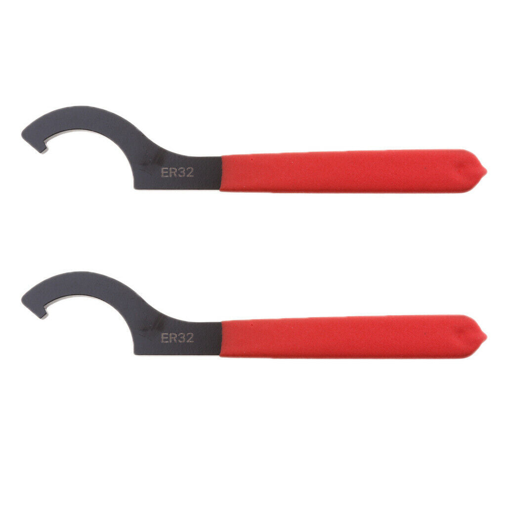 2 Pieces ER-32 Spanner Hook Wrench for ER Chuck Nut ER 32 ER32 Hook