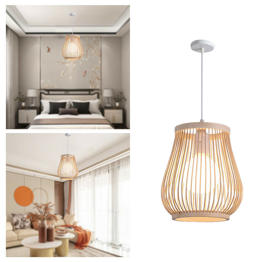 Bamboo Ceiling Hanging Lampshade Hotel Bedroom Tea Room Pendant Lamp Cover