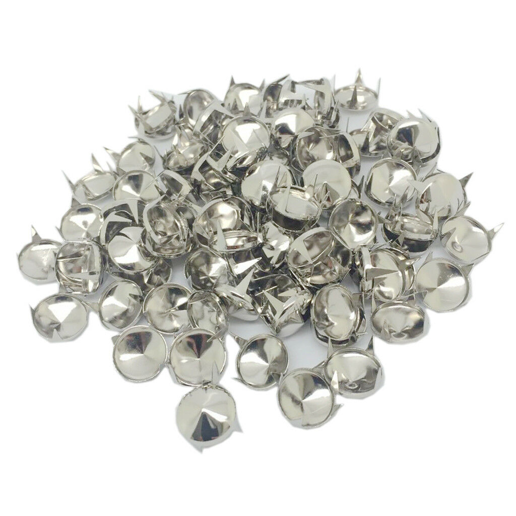 100pcs Round Cone Rivets Metal Studs Spots Spikes for DIY Leathercraft 12mm