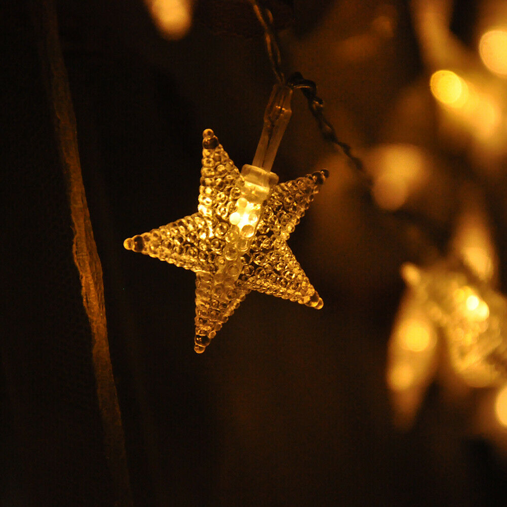 Fairy Lights String Garland Small Stars Battery Operated Christmas Party Decor