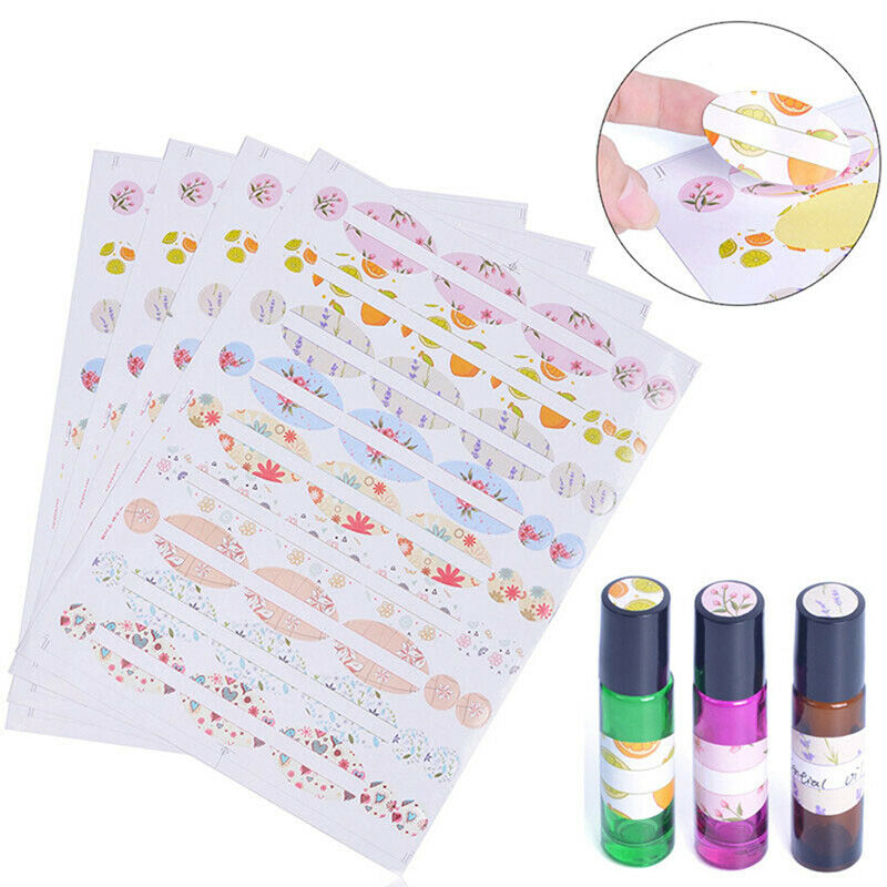 1 Sheets Essential Oil Bottle Vial Cap Stickers Labels Coated Cap Round D.l8