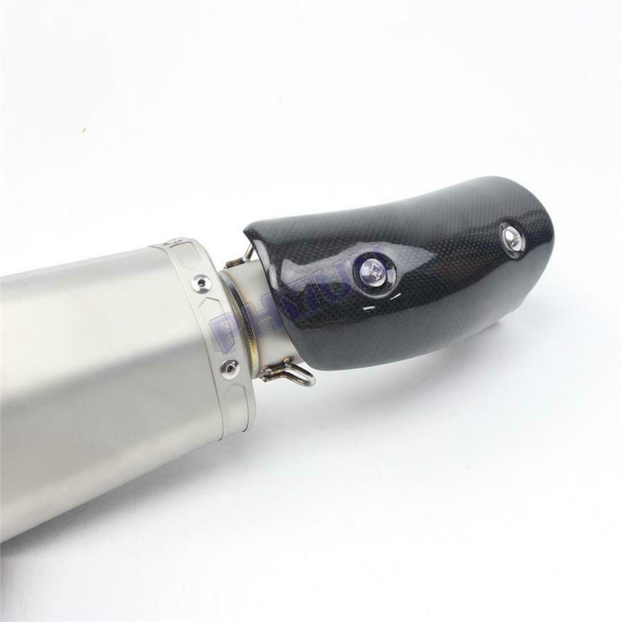 Motorcycle Exhaust Muffler Heat Shield Cover Glossy Carbon Fiber Look Universal