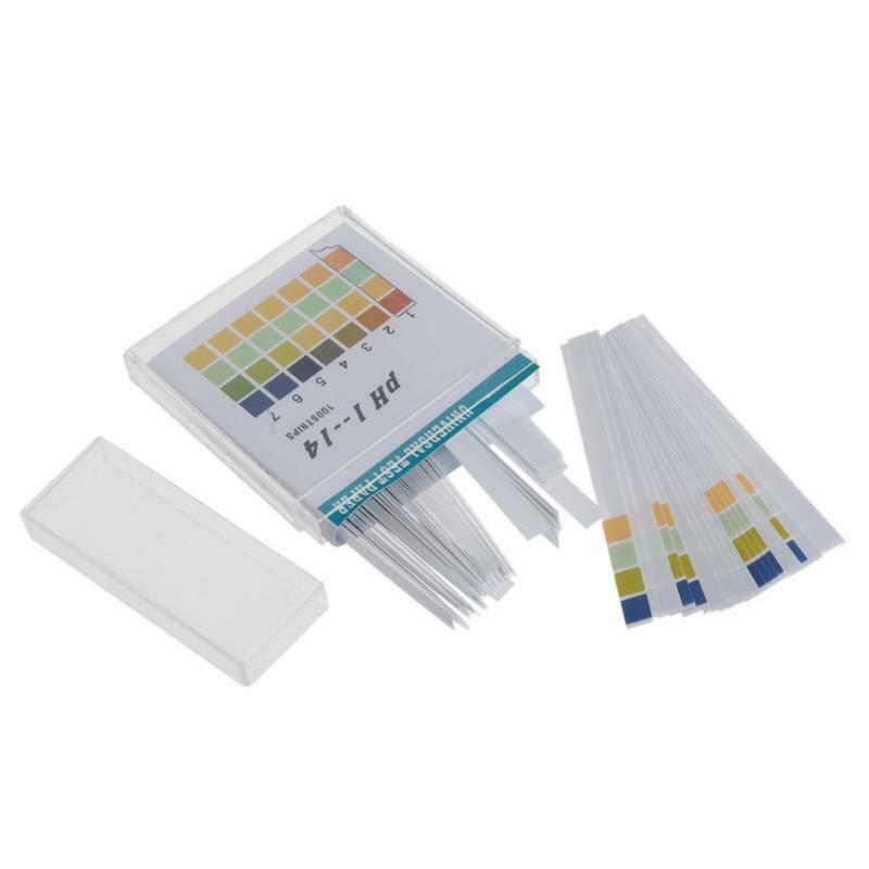 100 Strips 1-14 PH Alkaline Acid Indicator Paper Water Saliva Litmus Testing Kit