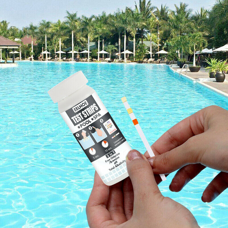 3 in 1 50pcs Swimming Pool Chemical Test Strip Water PH Value Alkalinity TestSJ