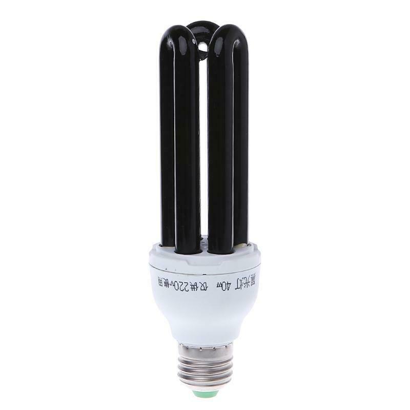 E27 15/20/30/40W UV Ultraviolet Fluorescent Blacklight CFL Light Bulb Lamp 220V