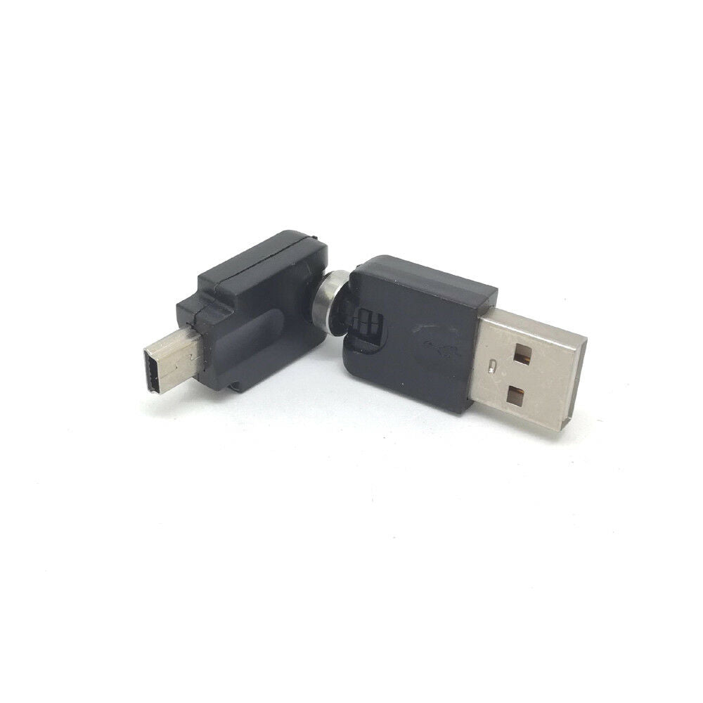 10pcs USB 2.0 Type-A Male To Mini 5 Pin Male 360° Rotation Extension Adapter