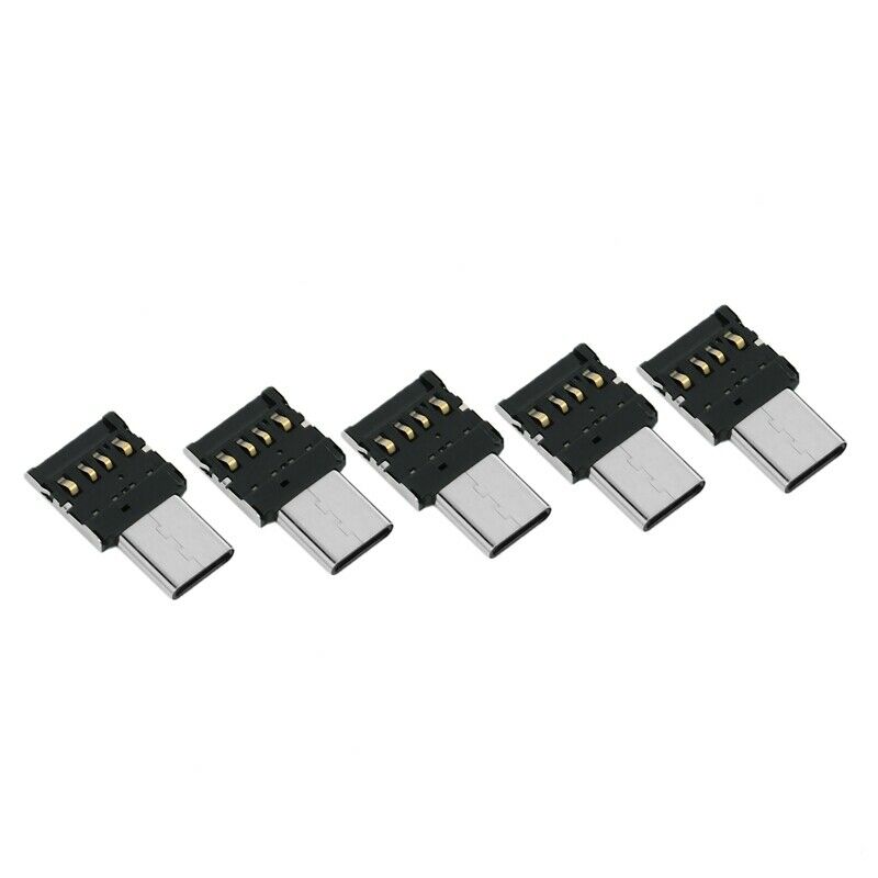 5pcs Ultra Mini Type-C USB-C to USB 2.0 OTG Adapter for Cell Phone Tablet & USH7