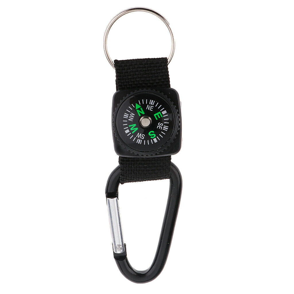 Detachable Compass Keyring Keychain, Multipurpose Outdoor Climbing Buckle