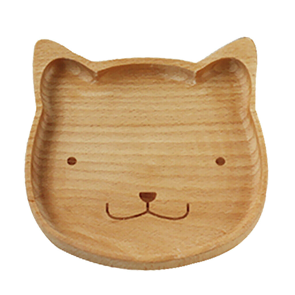 2pcs Wooden Plate - Bear Cat Shape -
