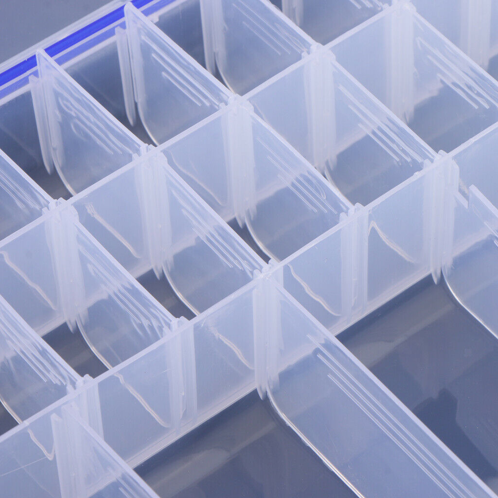 28 Compartments Clear Plastic Jewelry Storage Box Bead Organizer Container
