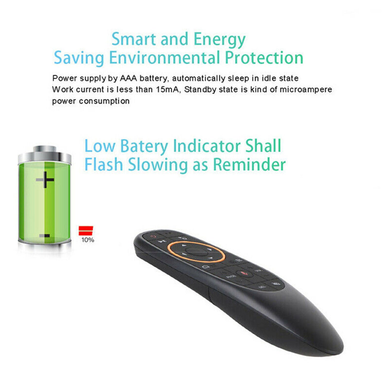 G10 2.4GHz Wireless Air Mouse Gyroscope Voice Remote Control USB Receiver For TV