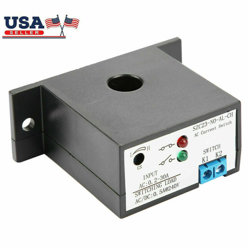 Adjustable Normally Open Current Sensing Switch AC 0.2-30A SZC23-NO-AL-CH IP30