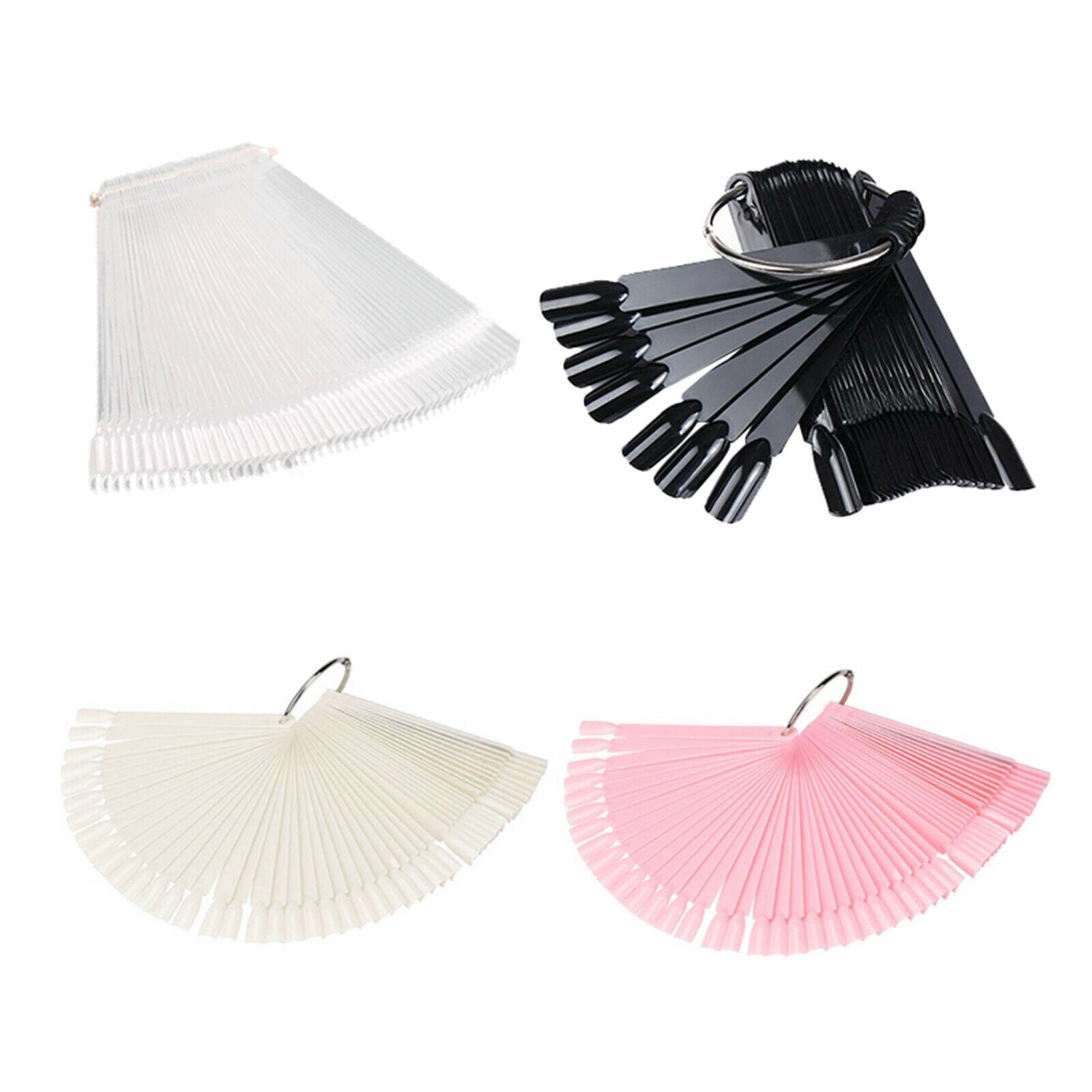 200x 4-Color Fan-shape False Nail  Sticks Templates Sticks Detachable