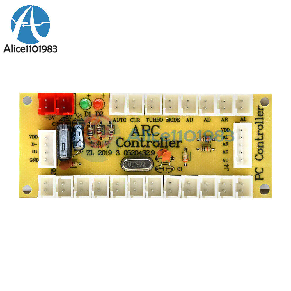 No Zero Delay USB Encoder PC to Joystick & push buttons Arcade MAME Controls