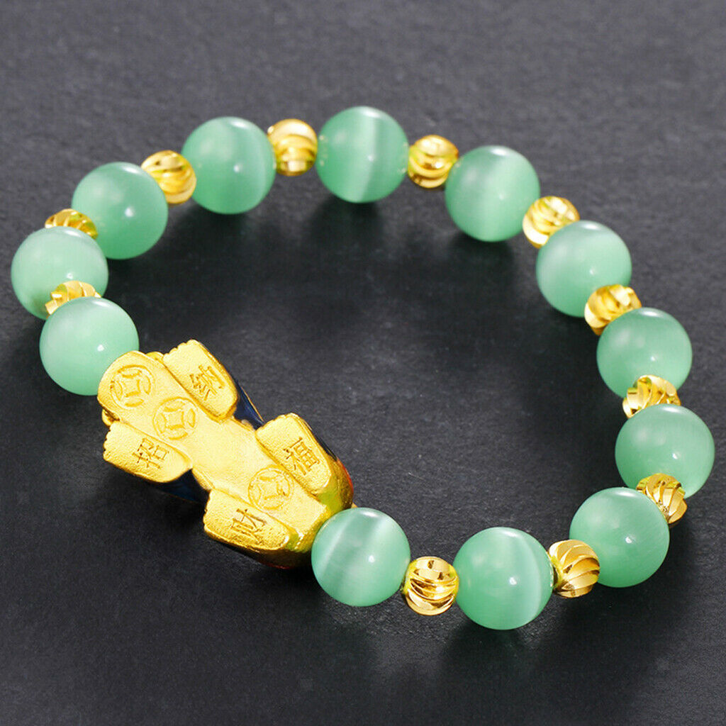 2Pieces Chinese Feng Shui Obsidian Pixiu Bracelet Good Luck Jewelry Gifts