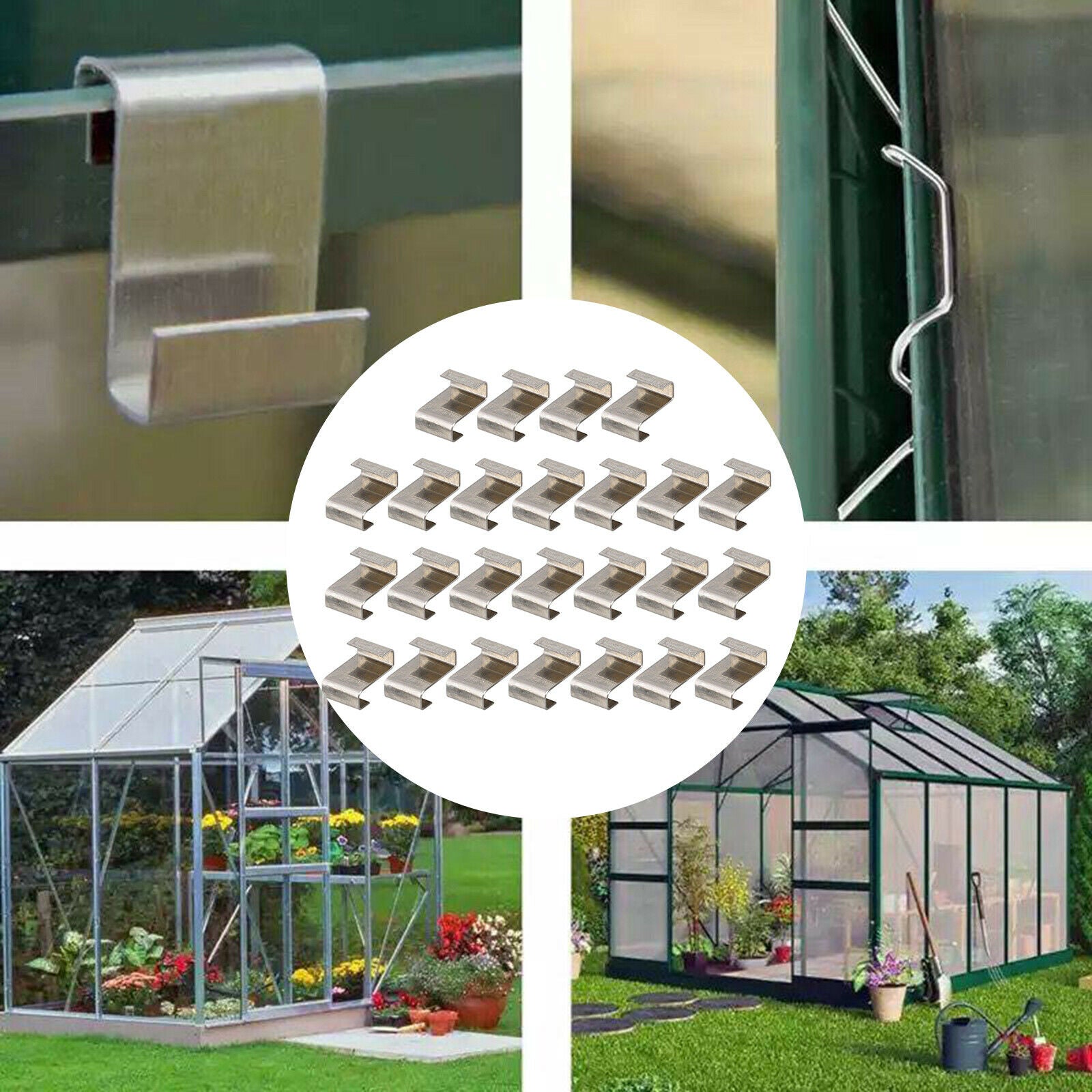 Greenhouse Glass Panel Z-shaped Clips Fixing Glass Glazing Clips Clamps