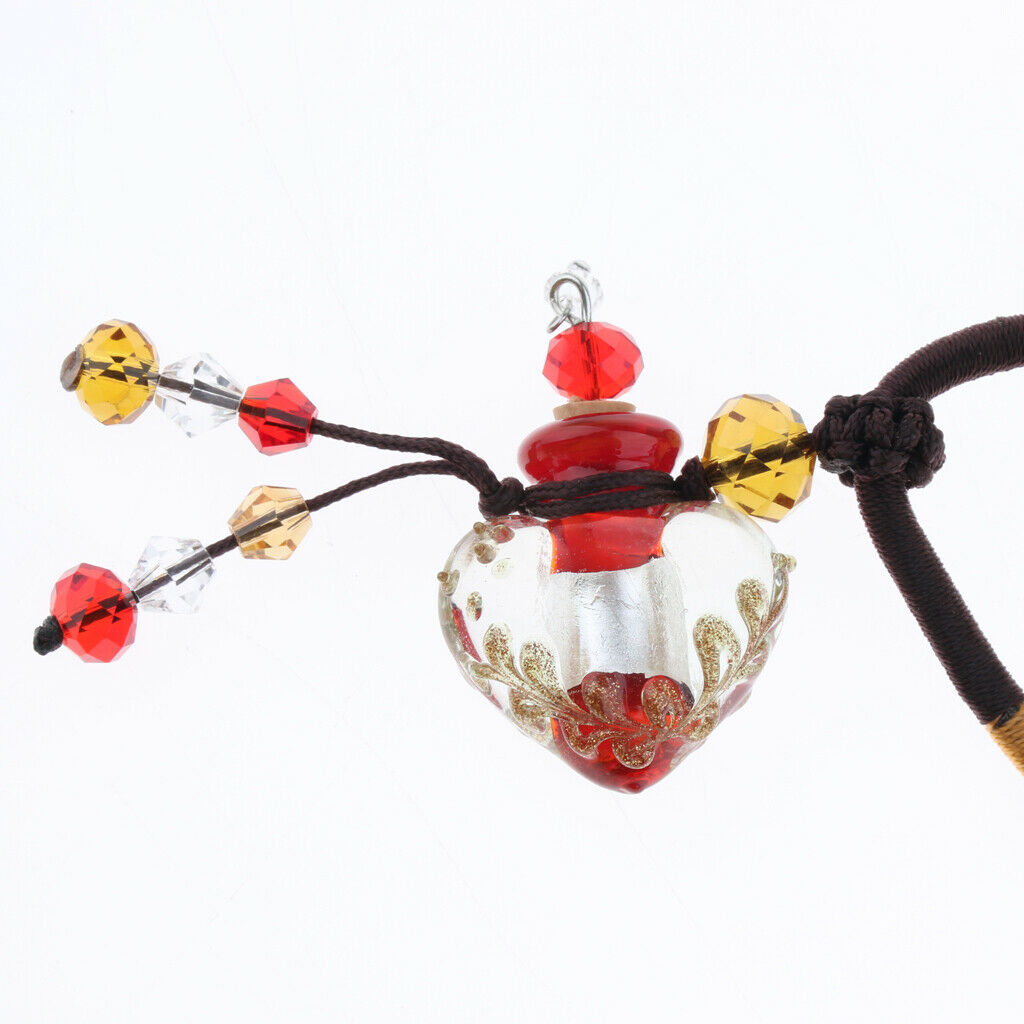 Glass Locket Necklace Perfume Fragrance Essential Oil Diffuser Red