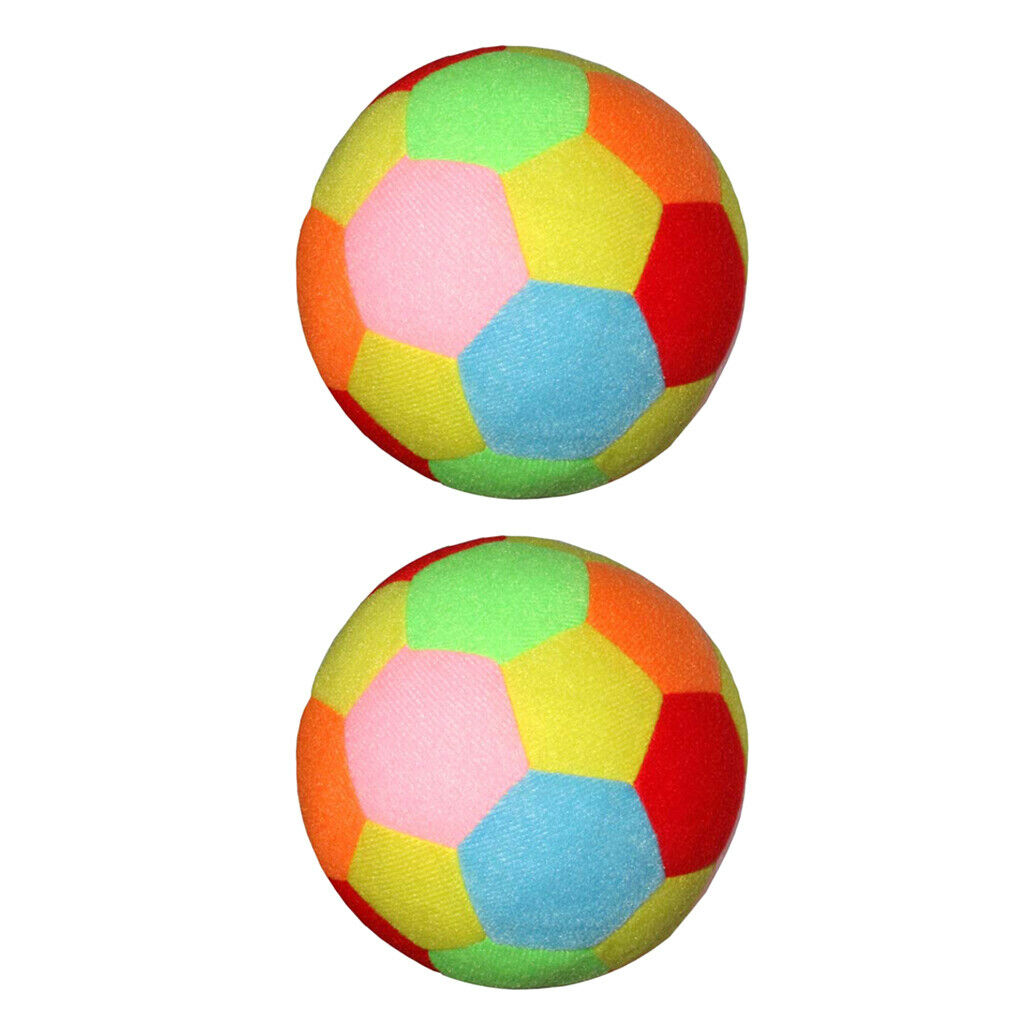 Set of 2 Colorful Football Soft Ball Indoor and Outdoor Soccer Ball Kids Toys