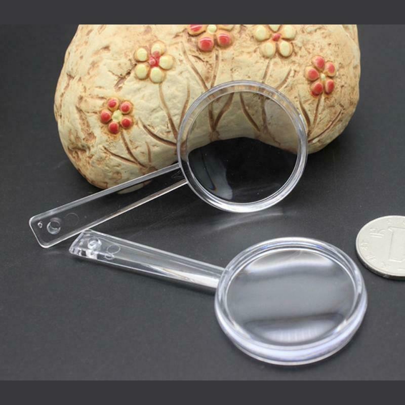 Plastic Handheld Magnifier 3X-5X Magnifier Mini Pocket Magnifying Glass for Read
