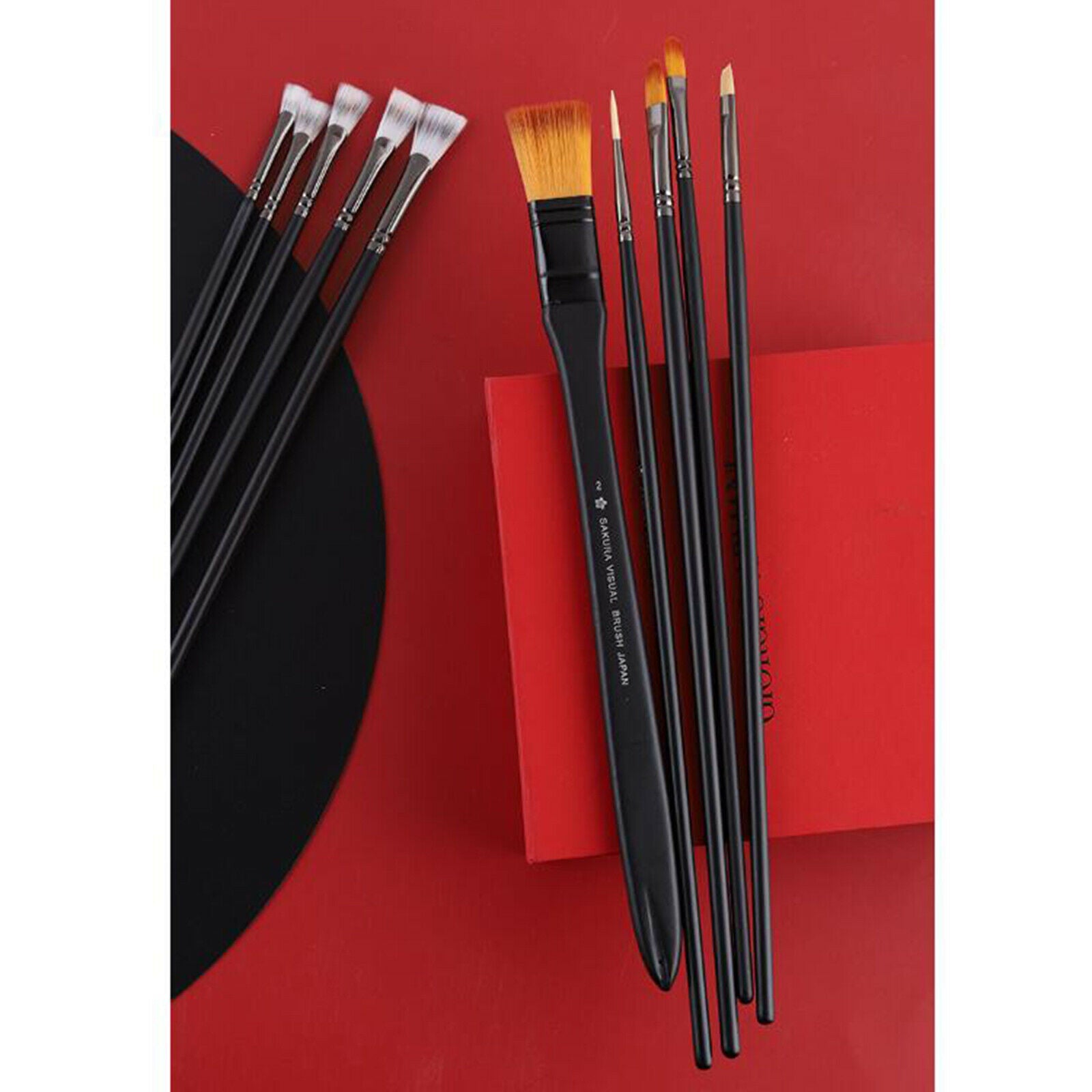 10x Nylon Artist Paint Brush Set Durable Oil Painting Rock Paintbrushes Pen