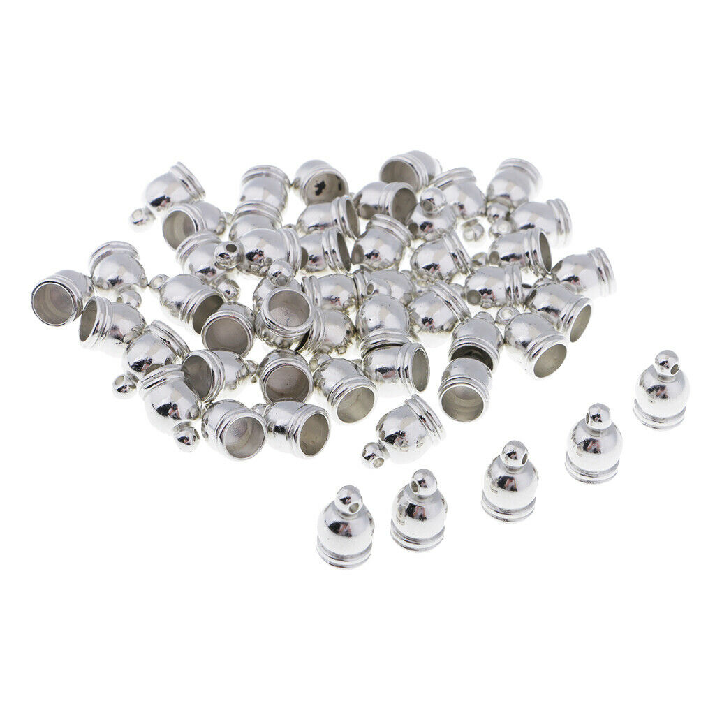 Prettyia 50pcs End   Bead Stopper Fit 6mm Leather Cord Jewelry Findings