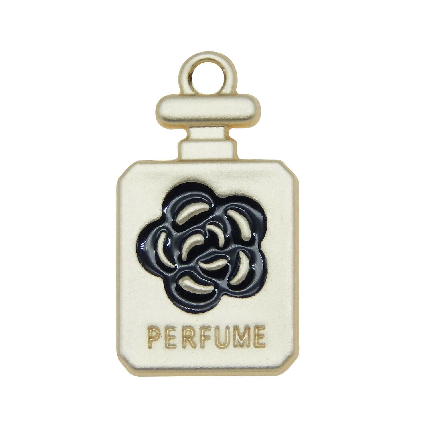 10PCS Golden Perfume Bottle Bracelet Charm Alloy Pendant Jewelry Making 12*22mm