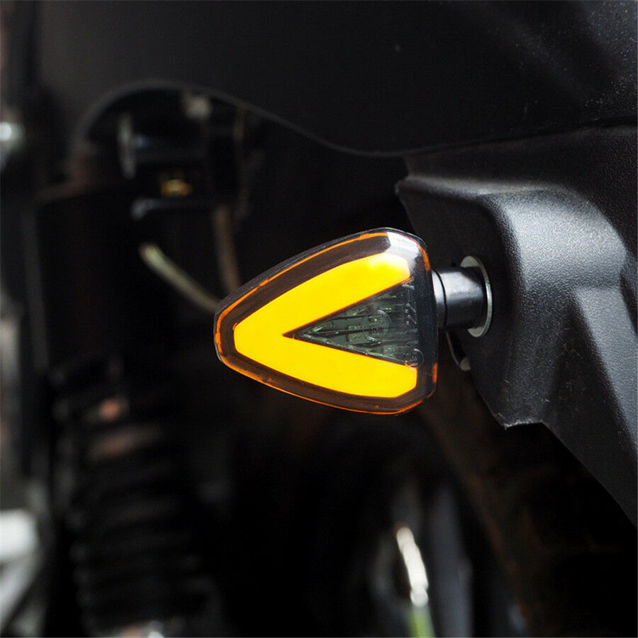 2x Motorcycle Bike Amber LED Turn Signal Indicator Blinker Light Red-Brake Lamp