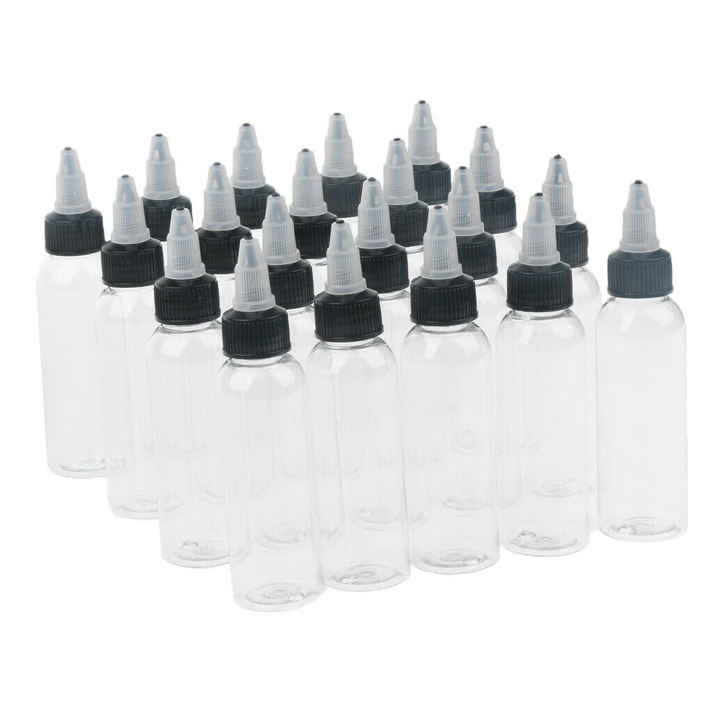 30x 120ml Empty Plastic Squeeze Bottle with Twist Top   Tip Applicator