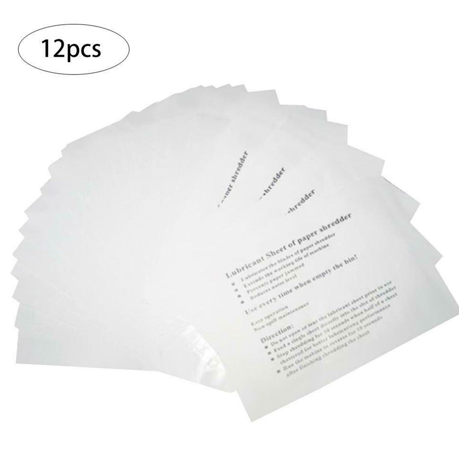 12-pack Shredder Oil Lubricant Sheets Blade Sharpening Paper Office Equipment
