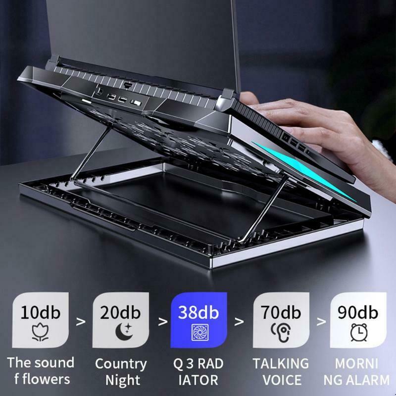 Foldable Laptop Base Stand with Six Cooling Fans 2xUSB for 12-17inch Notebook