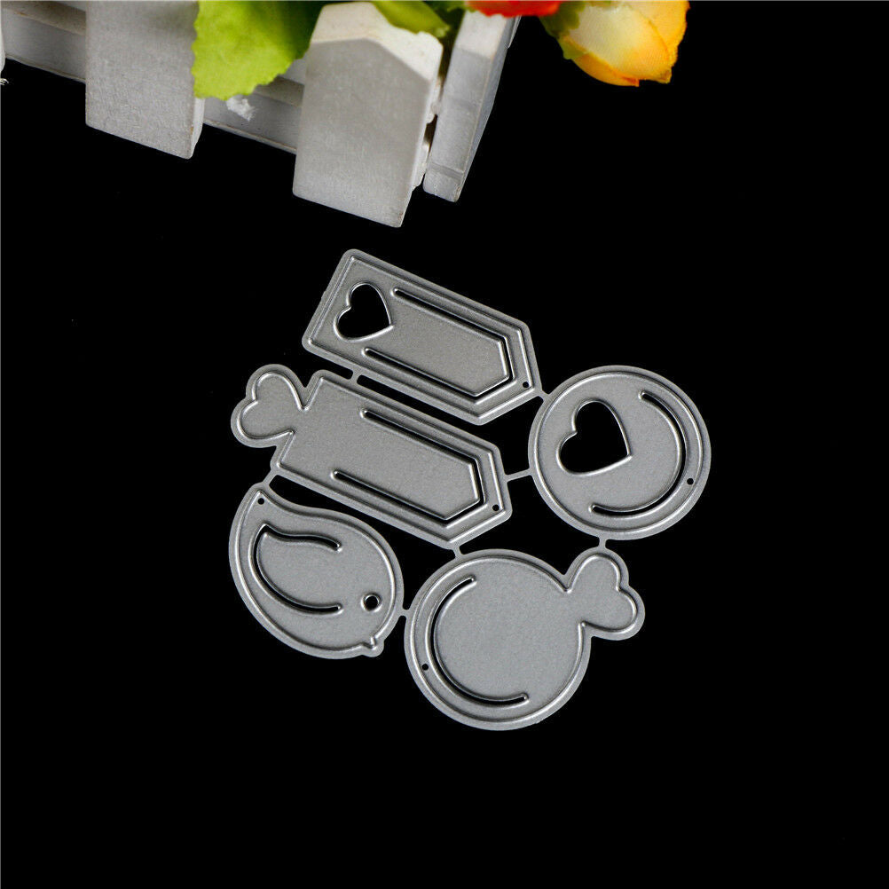 Love Geometry Label Metal Cutting Die For DIY Scrapbooking Album Paper Car.l8