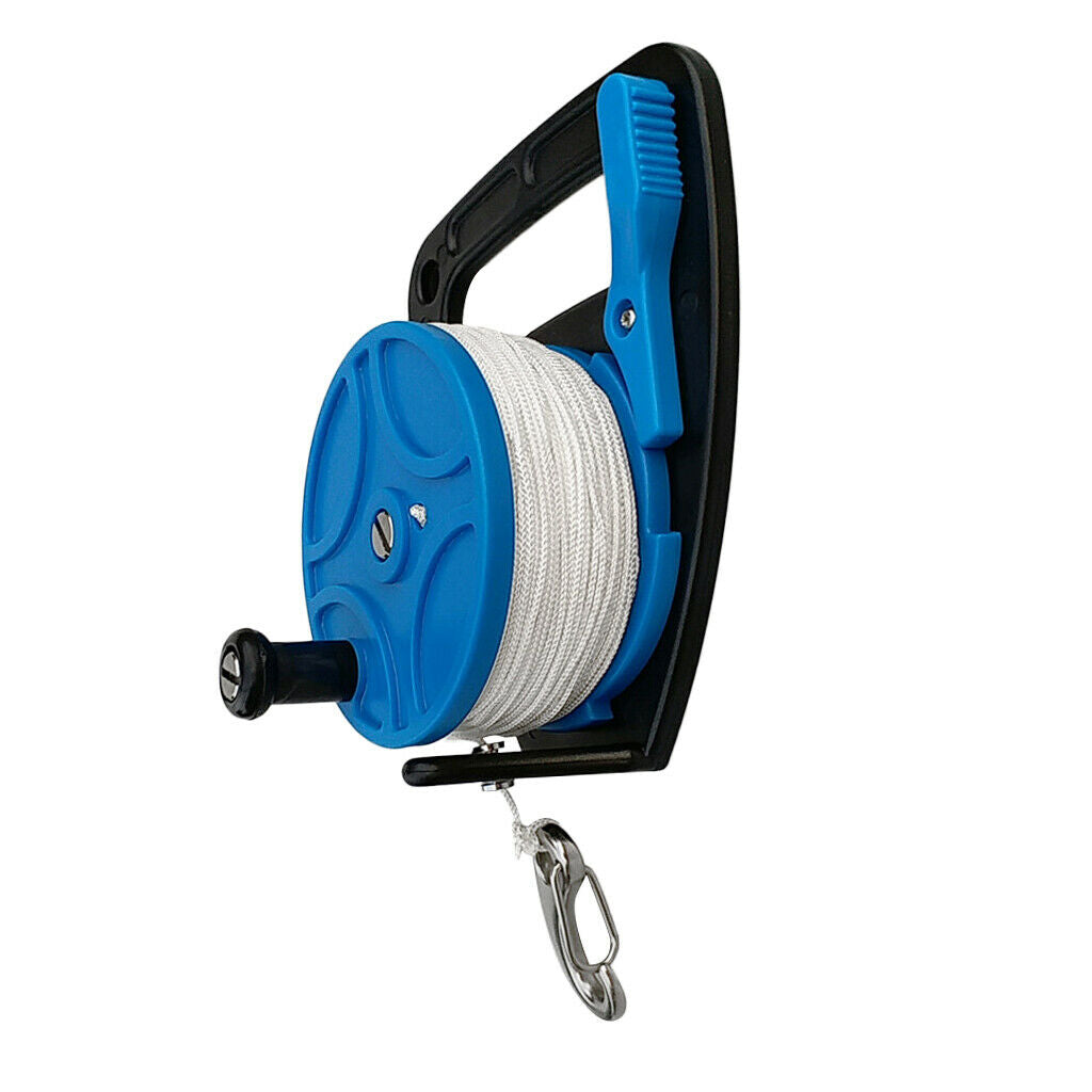 Underwater Scuba Diving Dive Wreck Cave Reel with Handle 83m Line Snap Hook