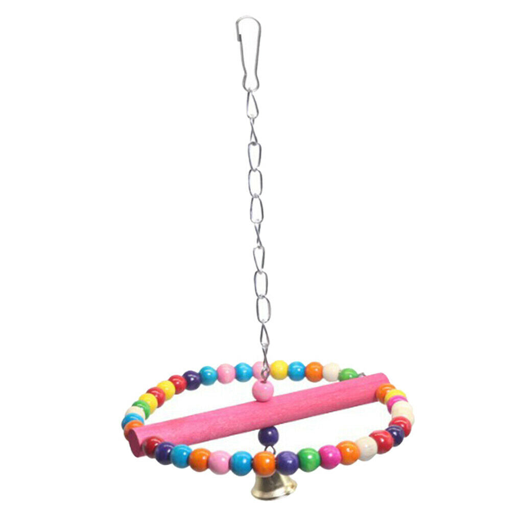 Multi Color Beads Hanging Swing Ladder For Bird Parrot Climbing & Chewing