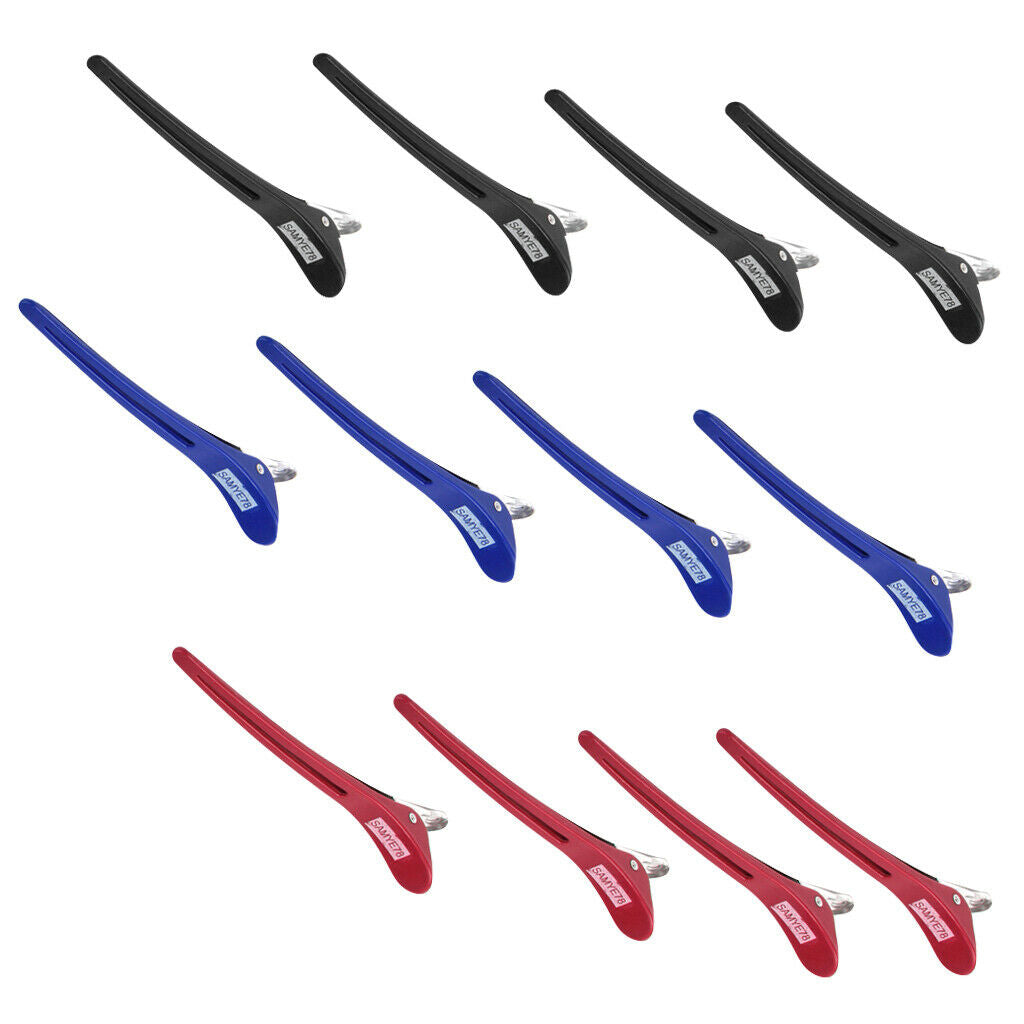 12Pcs Barber Sectioning Clips DIY Duckbill Curling Clamps Pins for Women