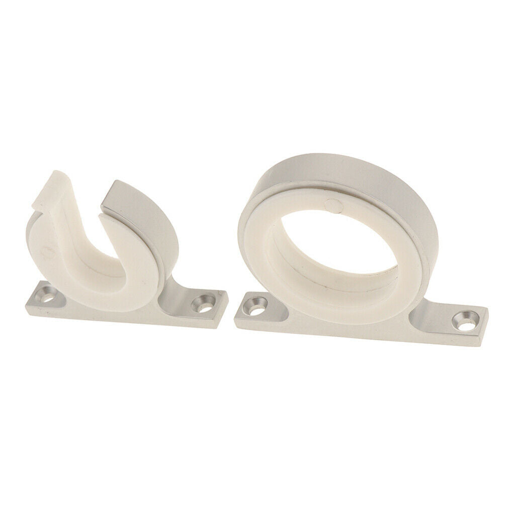 2pcs Horizontal Boat Fishing Pole Rod Rack Storage Holder Organizer, White