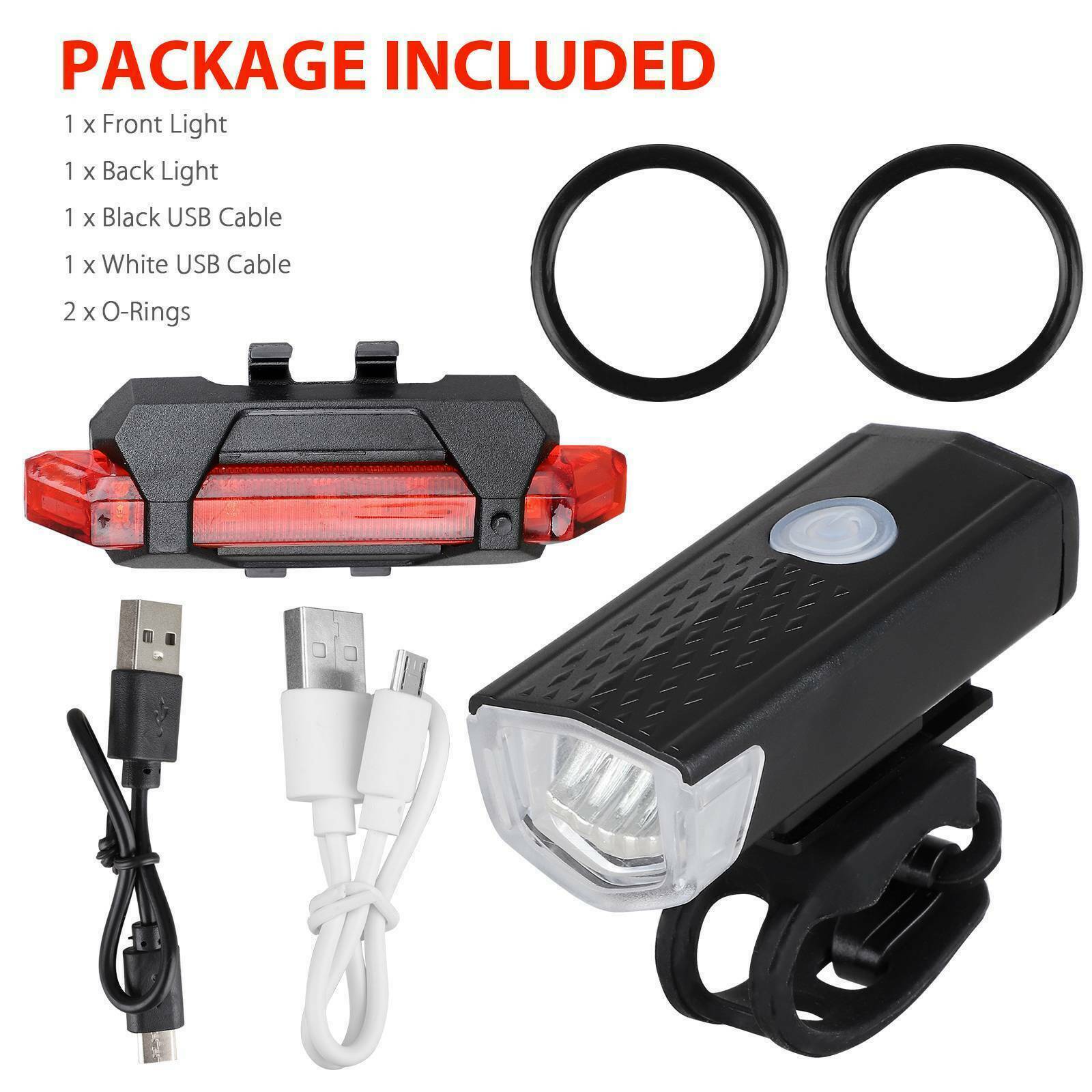 10000 Lumen Rechargeable Mountain Bike Lights Bicycle Torch Front & Rear Lamp US