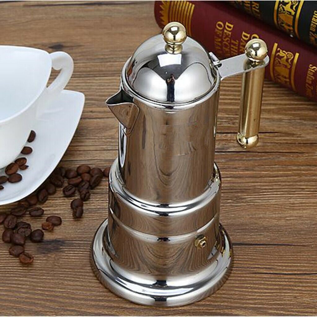 1Pcs Stainless Steel Italian Stovetop Espresso Coffee Maker Tool Cooker