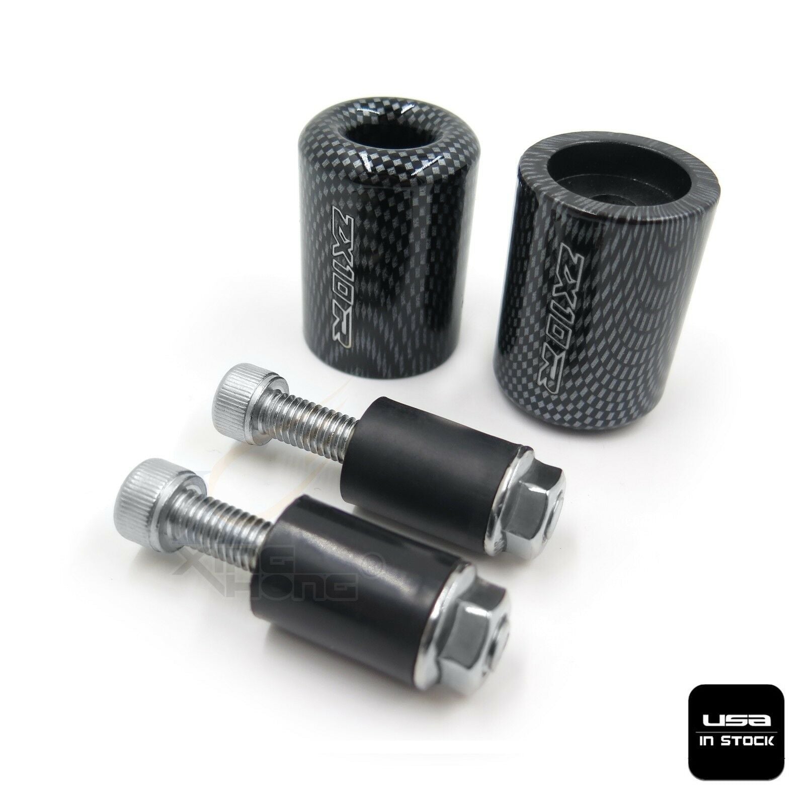 Carbon Bar End Slider Kit Rubber for Kawasaki Ninja 250R EX250 500R EX500 650R