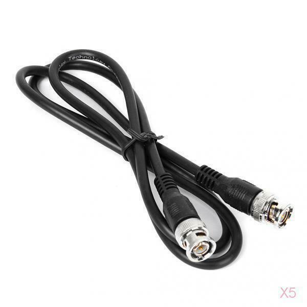 5 Pack 1M 3ft BNC Male to BNC Male M/M RG58 CCTV Camera Coaxial Cable Adapter