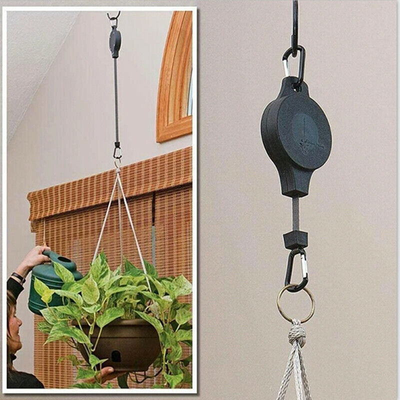 20-90 cm Retractable Hanging Basket Pull Down Hanger Pulley Garden Baske.l8