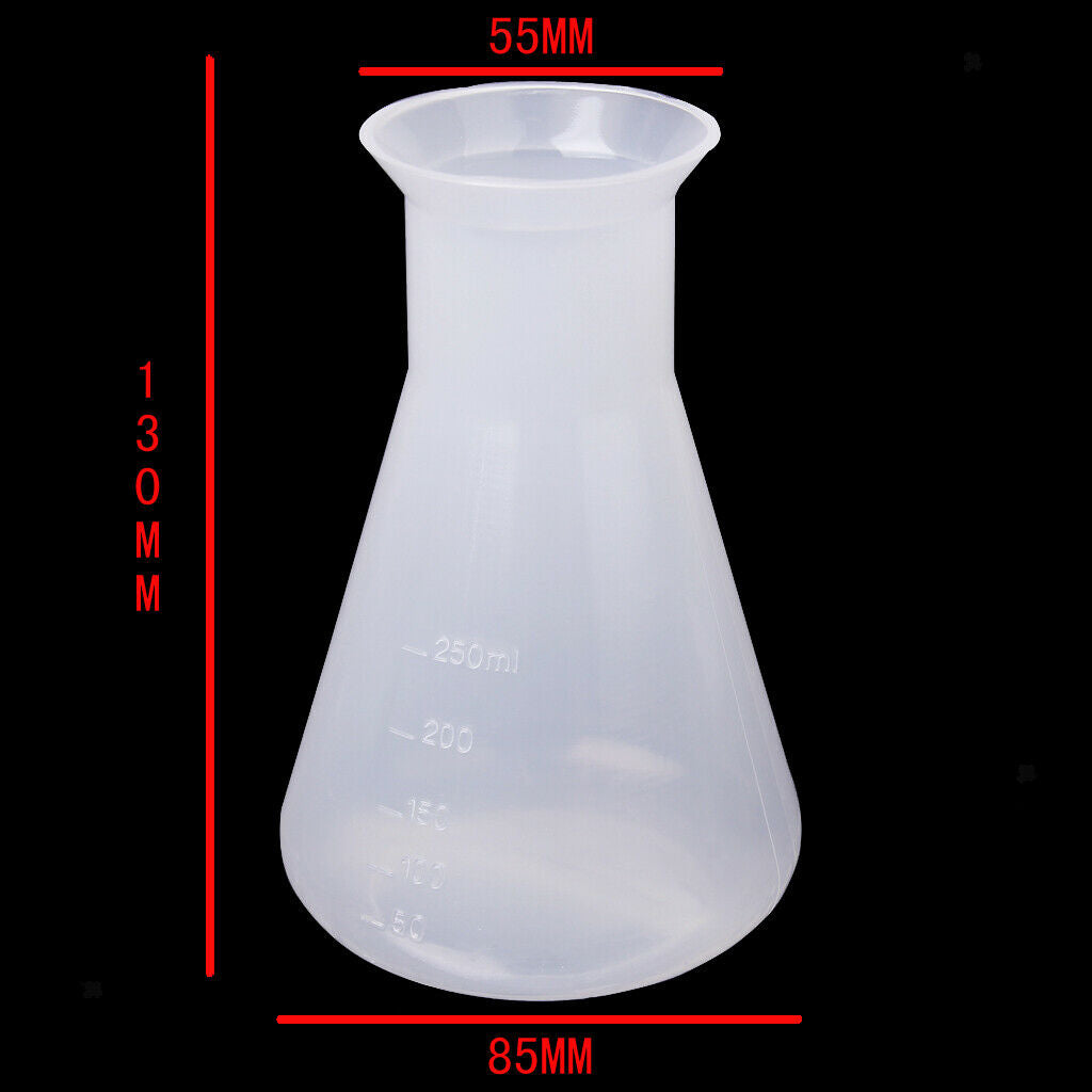100ml+250ml Graduated Conical Erlenmeyer Flask Container Bottle Lab Measure