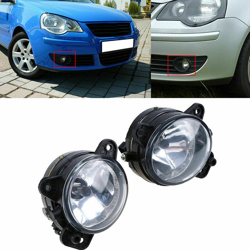 1 Pair 9006 Bulb Front Fog Light Lamp Clear for VW Polo 9N Crafter 2005-2009