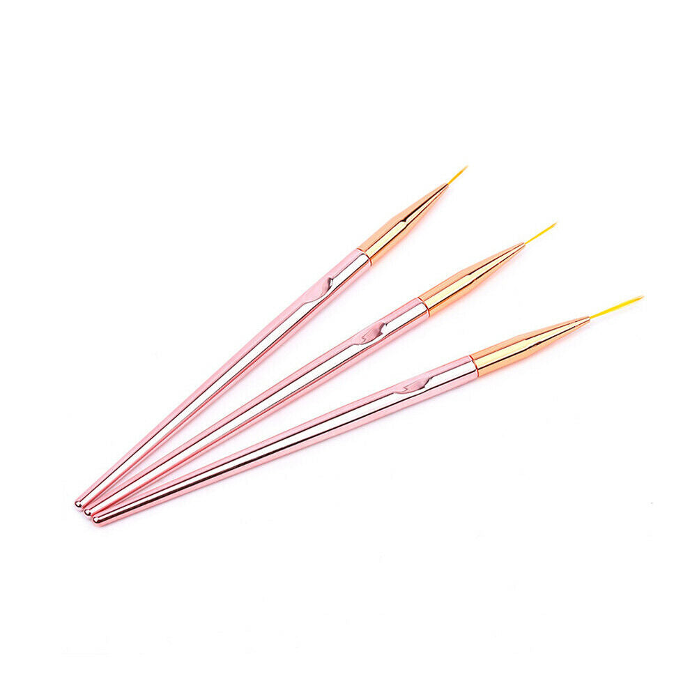 3PCS Nails Art Pen Dotting Painting Drawing UV Gel Liner Polish Brush Tools Set