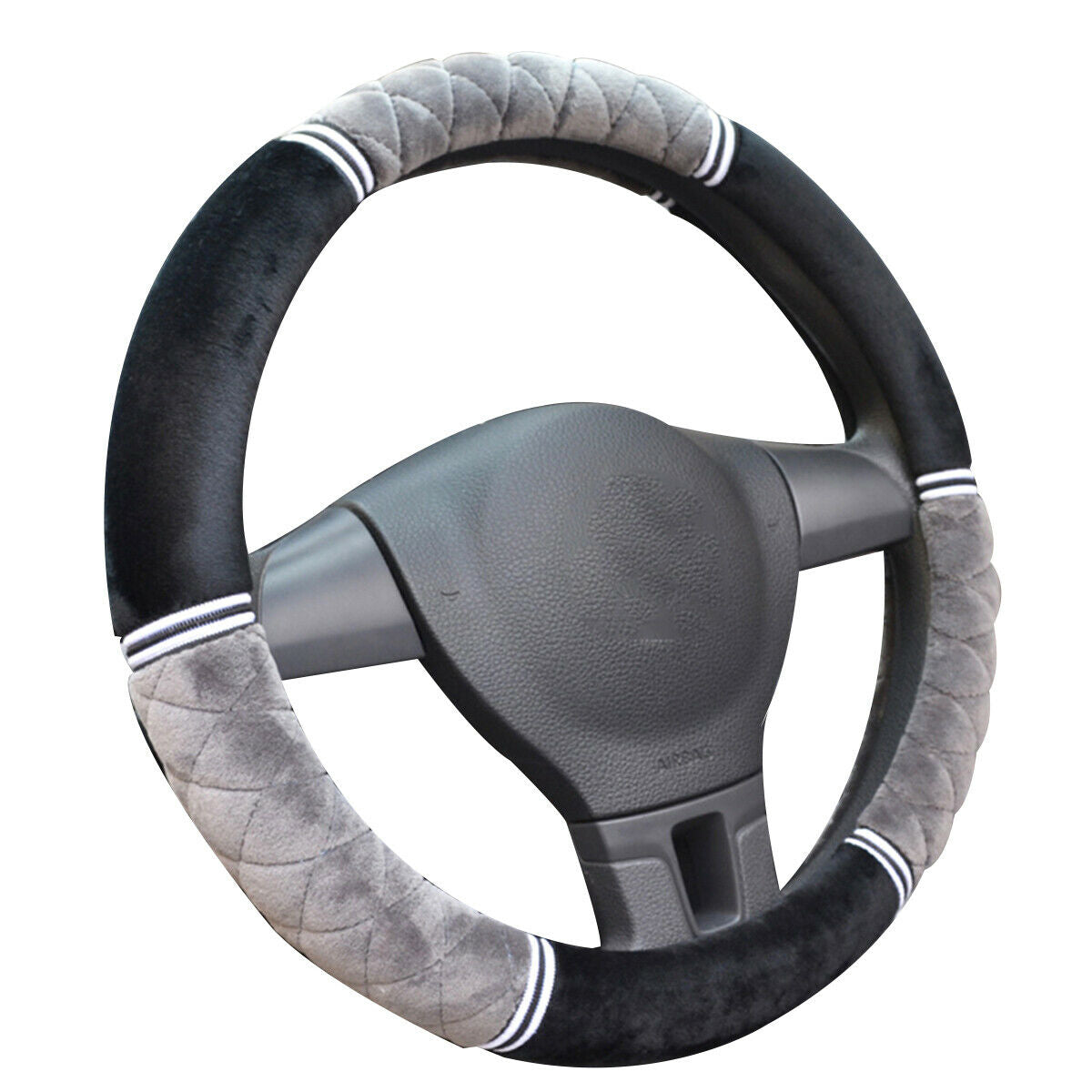 Soft Short Plush Steering Wheel Cover 38cm Universal Car Truck Pickup Antiskid