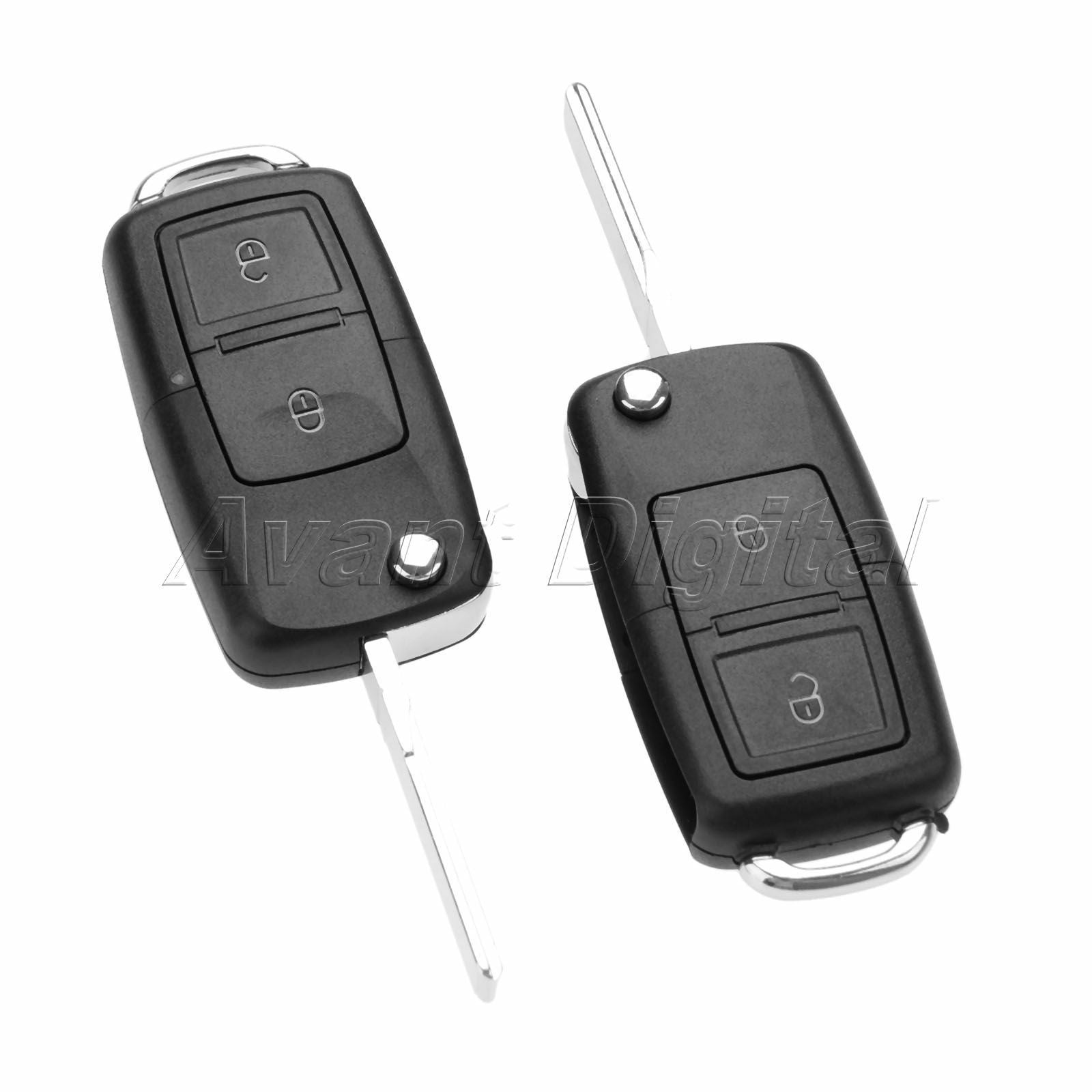 2Pcs Remote Key Fob 2 Button ID48 Chip 1J0959753CT Fit For 1999-2005  Golf MK4