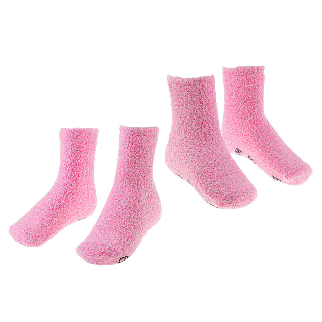 2 Pairs Fluffy Fuzzy Socks Cozy Socks Crew Socks Bed Socks Floor Socks