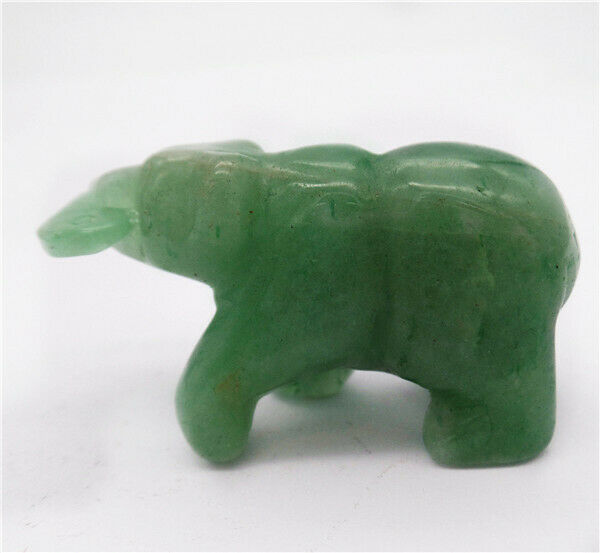 45x24x18mm Natural Green Aventurine Carved Bear Statue Healing Home Decor HH8083