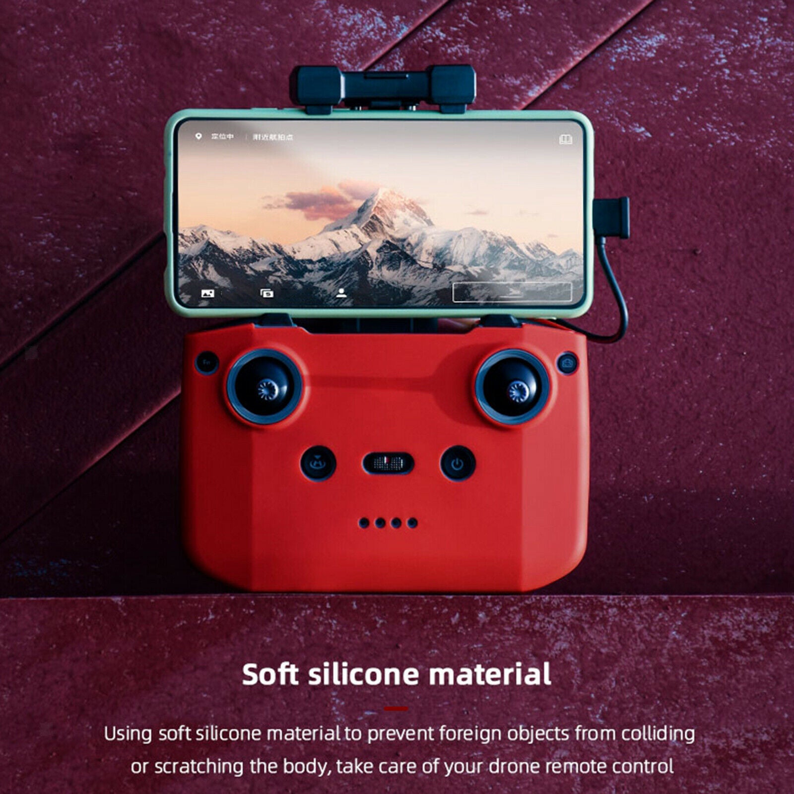 Silicone Cover Skin For DJI Mavic Air 2 Mini 2 Remote Control Drone Red